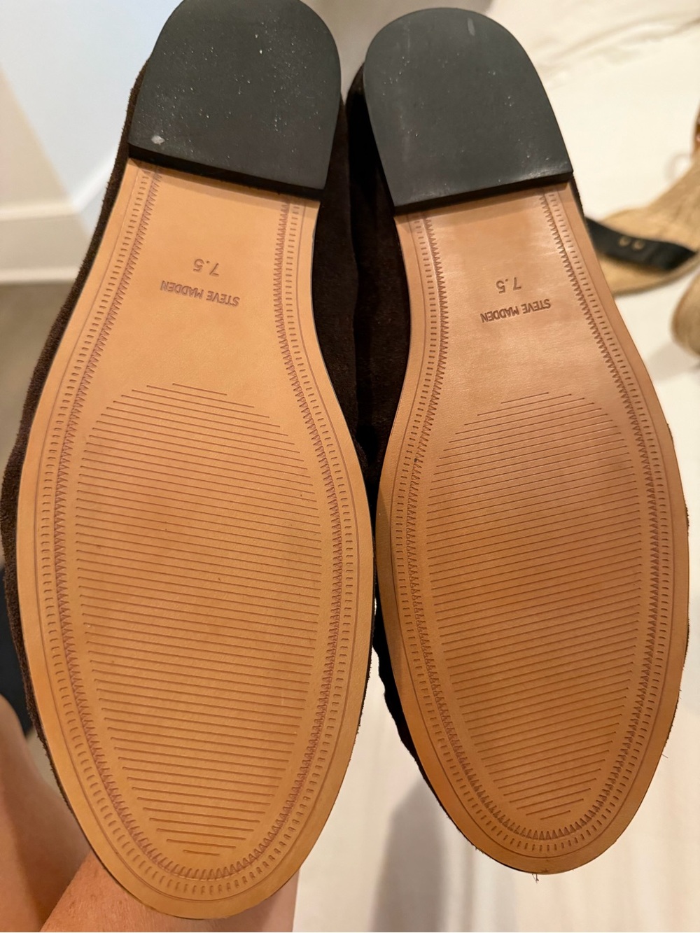 Steve Madden slide chocoluSuede Penny Loafers - Picture 4 of 4